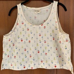 Beaton linen crop tank